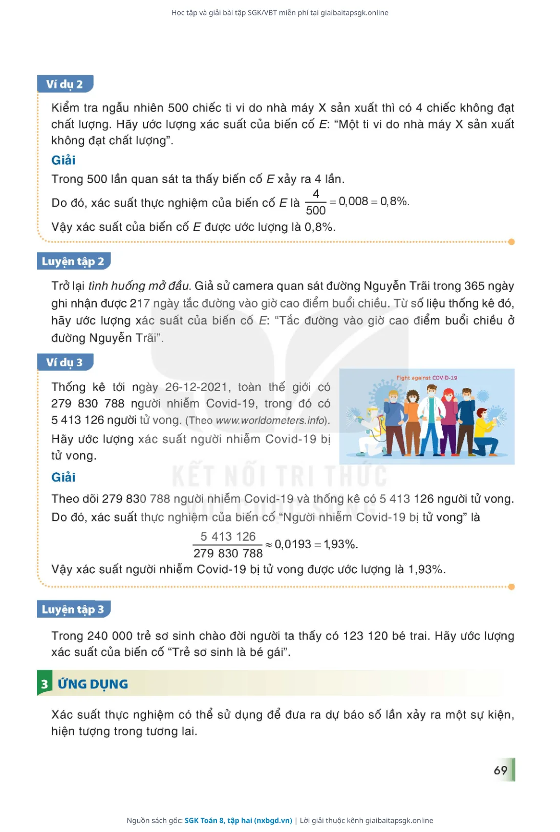 Trang 70 sách giáo khoa SGK Toán 8, tập hai thu nhỏ