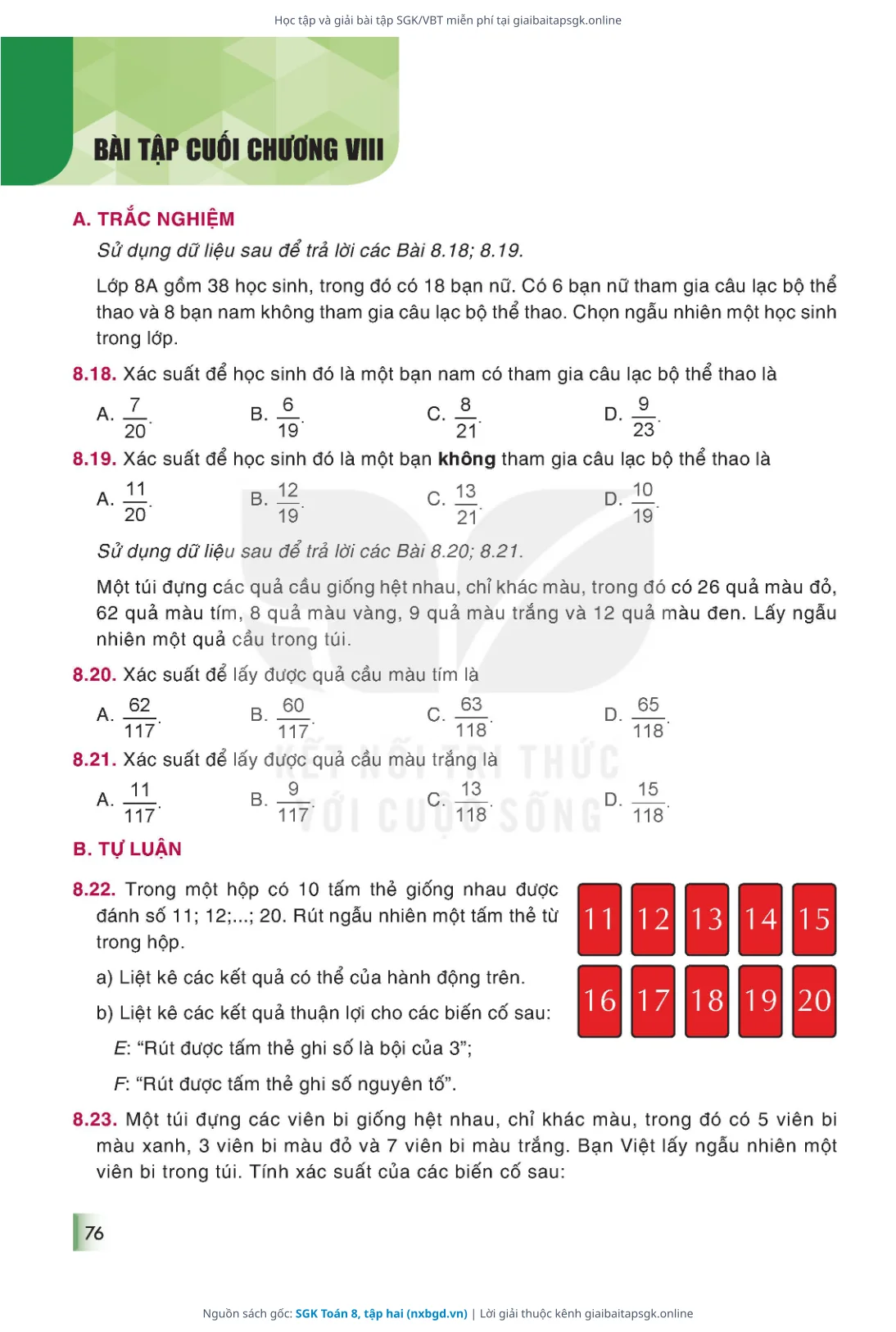Trang 77 sách giáo khoa SGK Toán 8, tập hai thu nhỏ