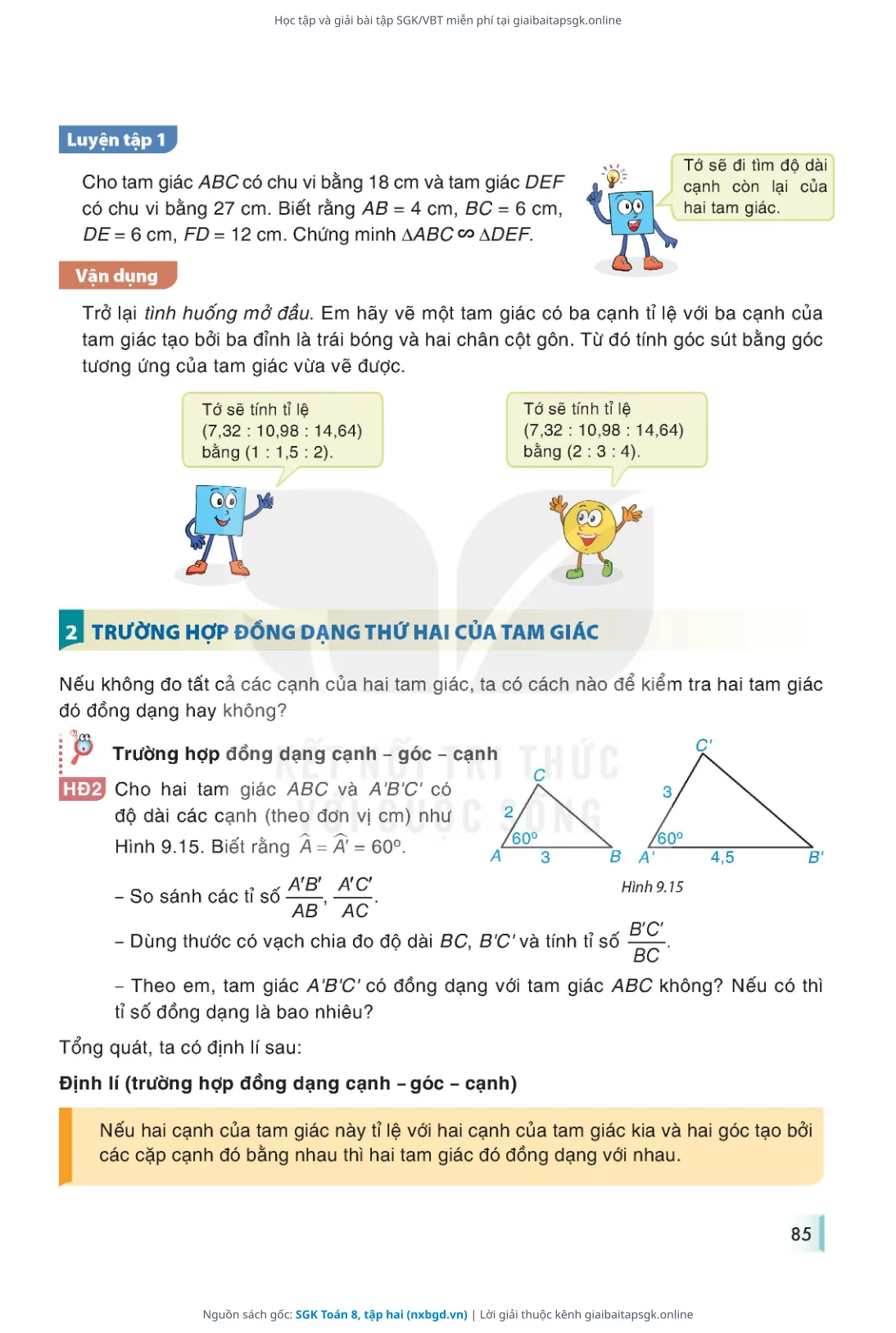 Trang 86 sách giáo khoa SGK Toán 8, tập hai thu nhỏ
