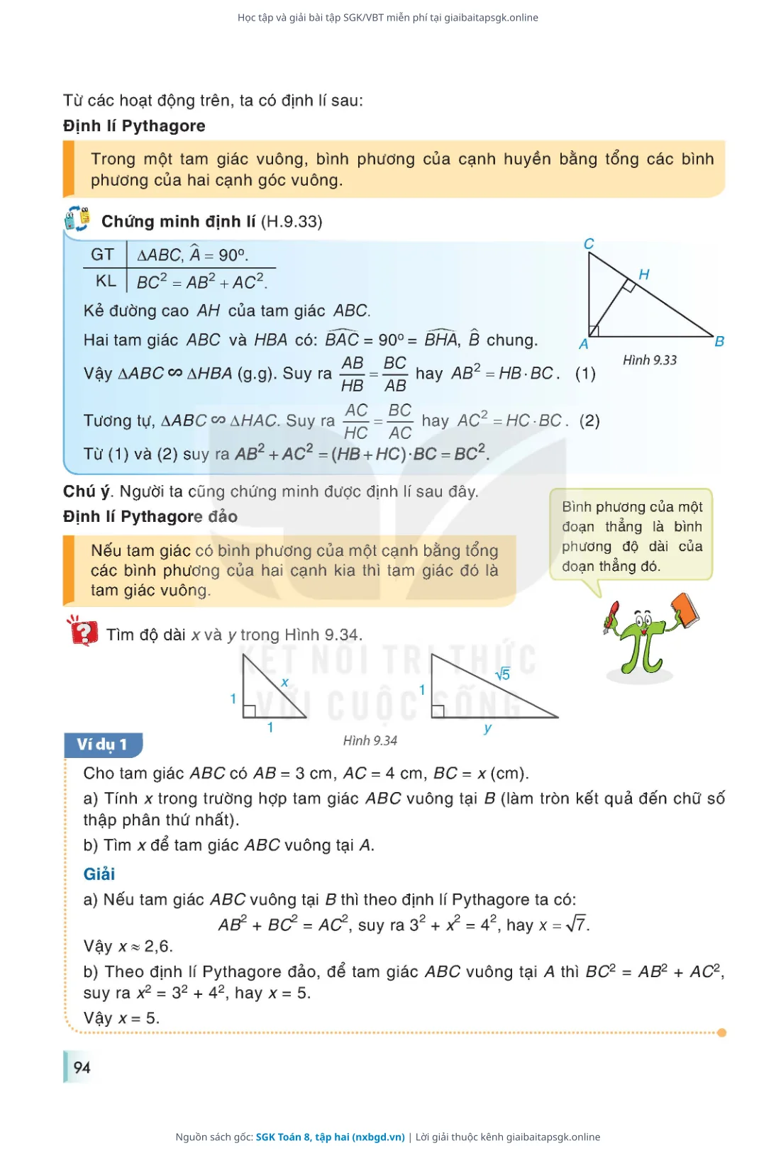 Trang 95 sách giáo khoa SGK Toán 8, tập hai thu nhỏ