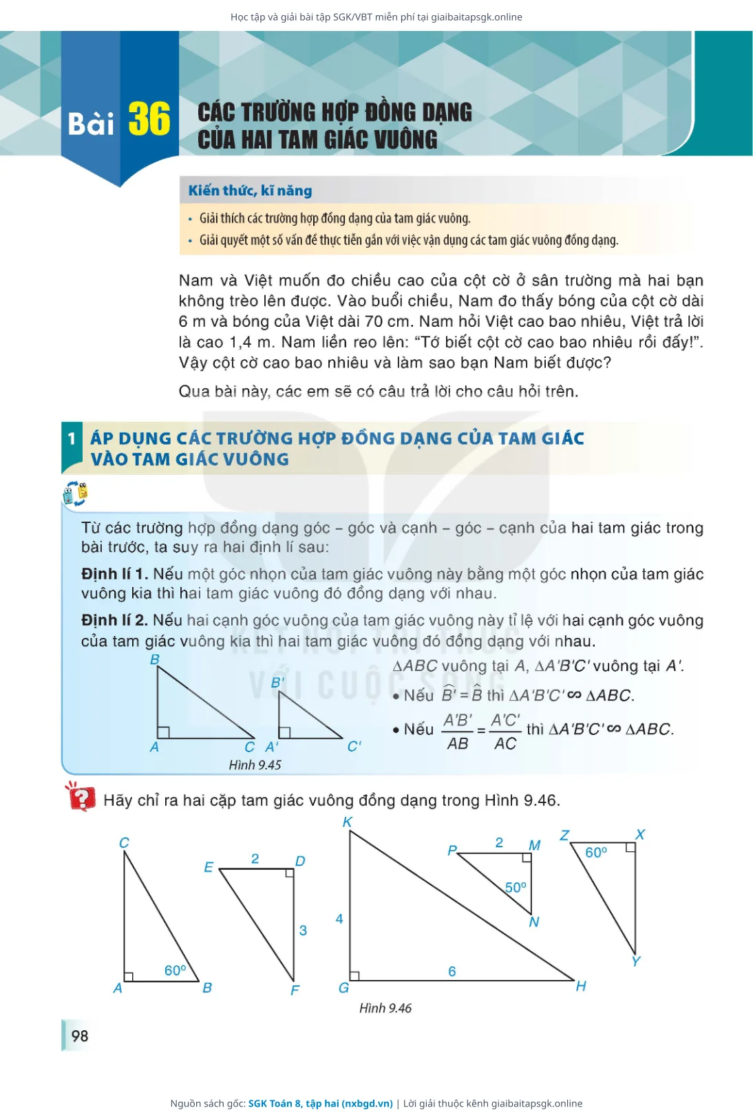 Trang 99 sách giáo khoa SGK Toán 8, tập hai thu nhỏ