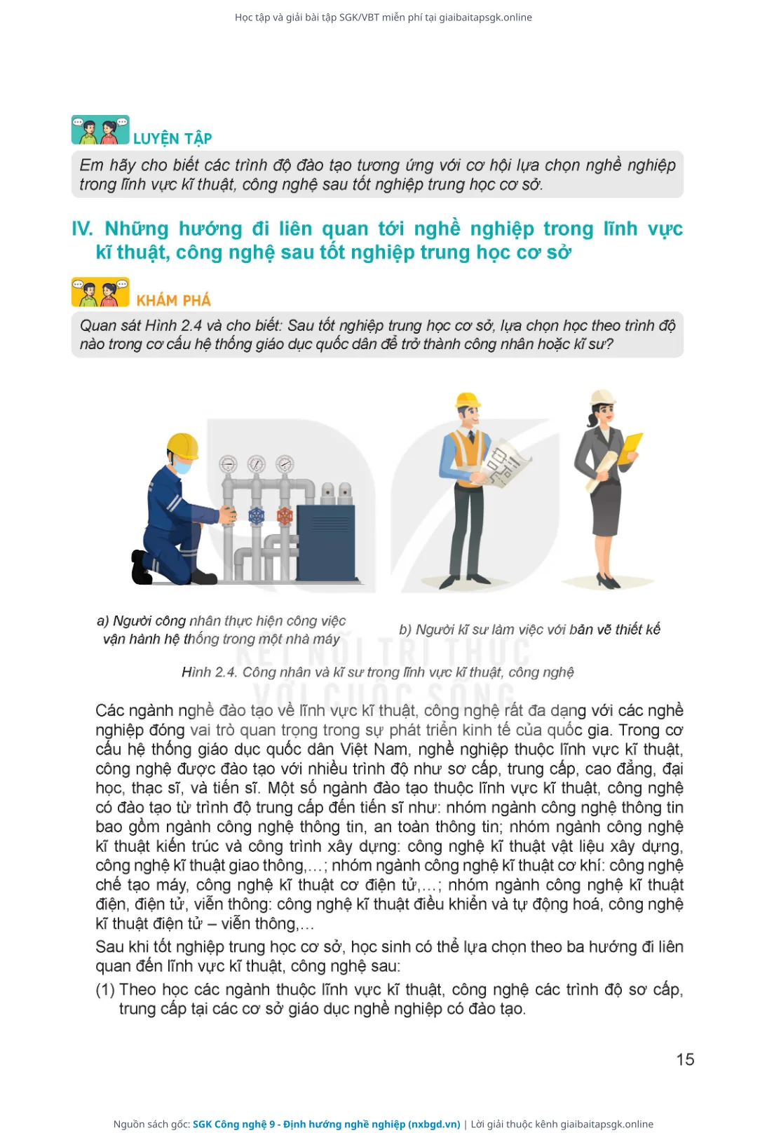 Trang 16 sách giáo khoa SGK Công nghệ 9 - Định hướng nghề nghiệp bản chuẩn