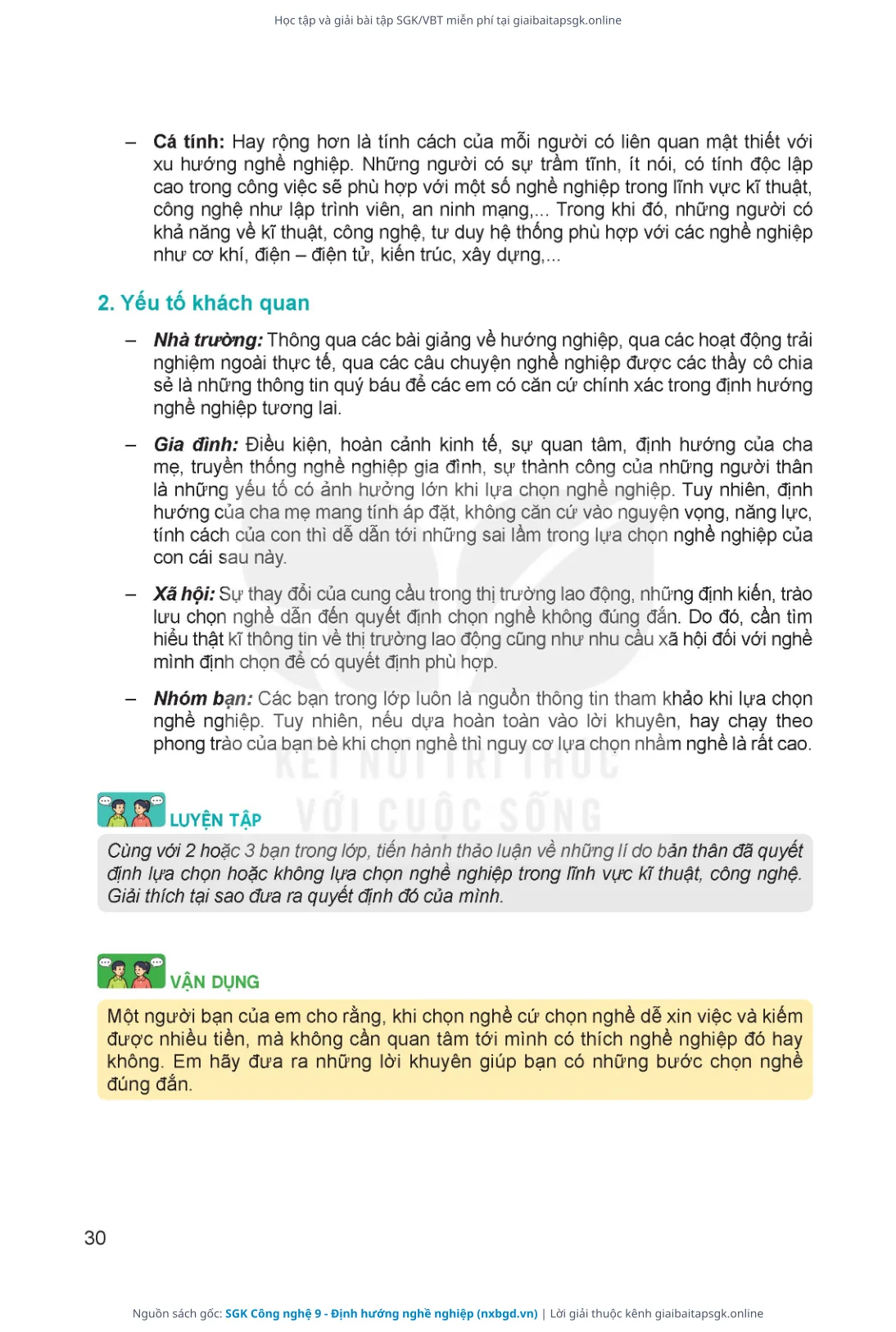 Trang 31 sách giáo khoa SGK Công nghệ 9 - Định hướng nghề nghiệp thu nhỏ
