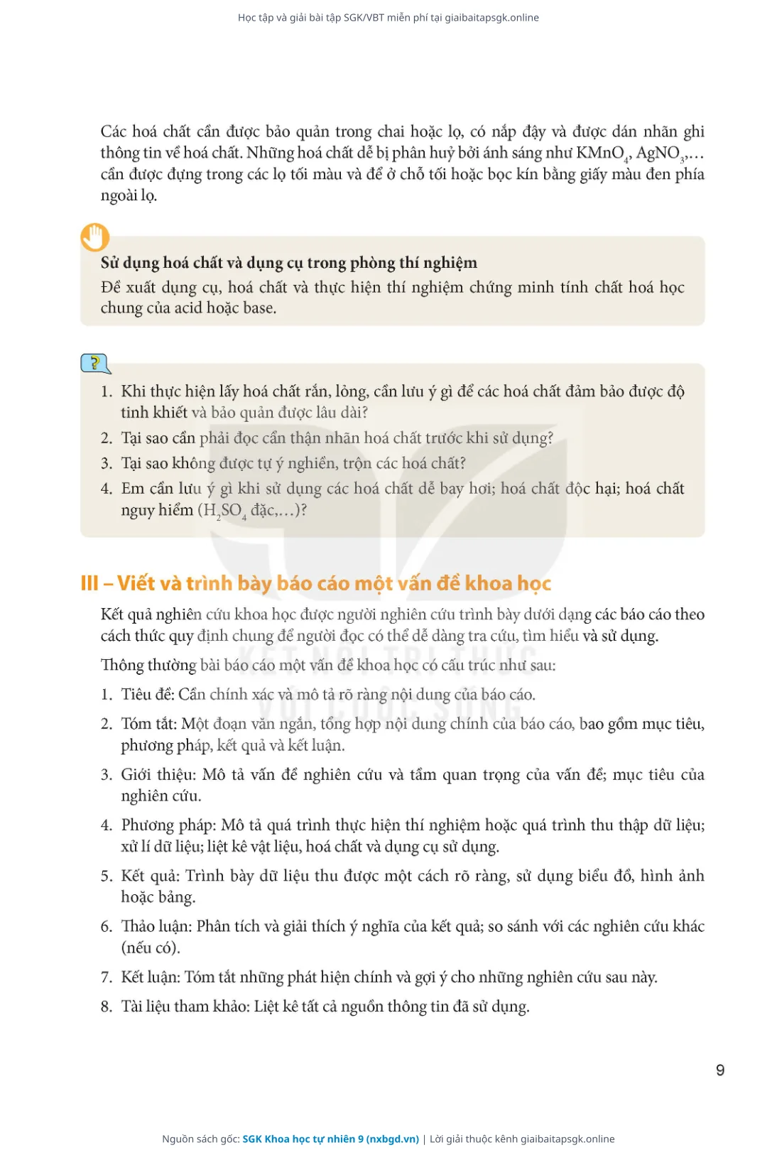 Trang 10 sách giáo khoa SGK Khoa học tự nhiên 9 thu nhỏ