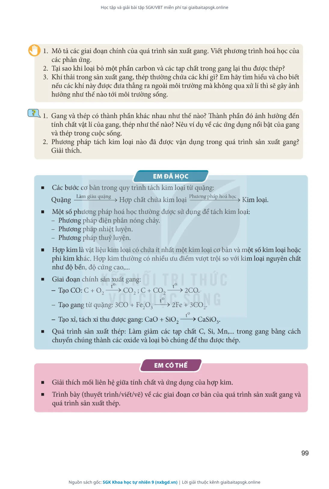 Trang 100 sách giáo khoa SGK Khoa học tự nhiên 9 thu nhỏ