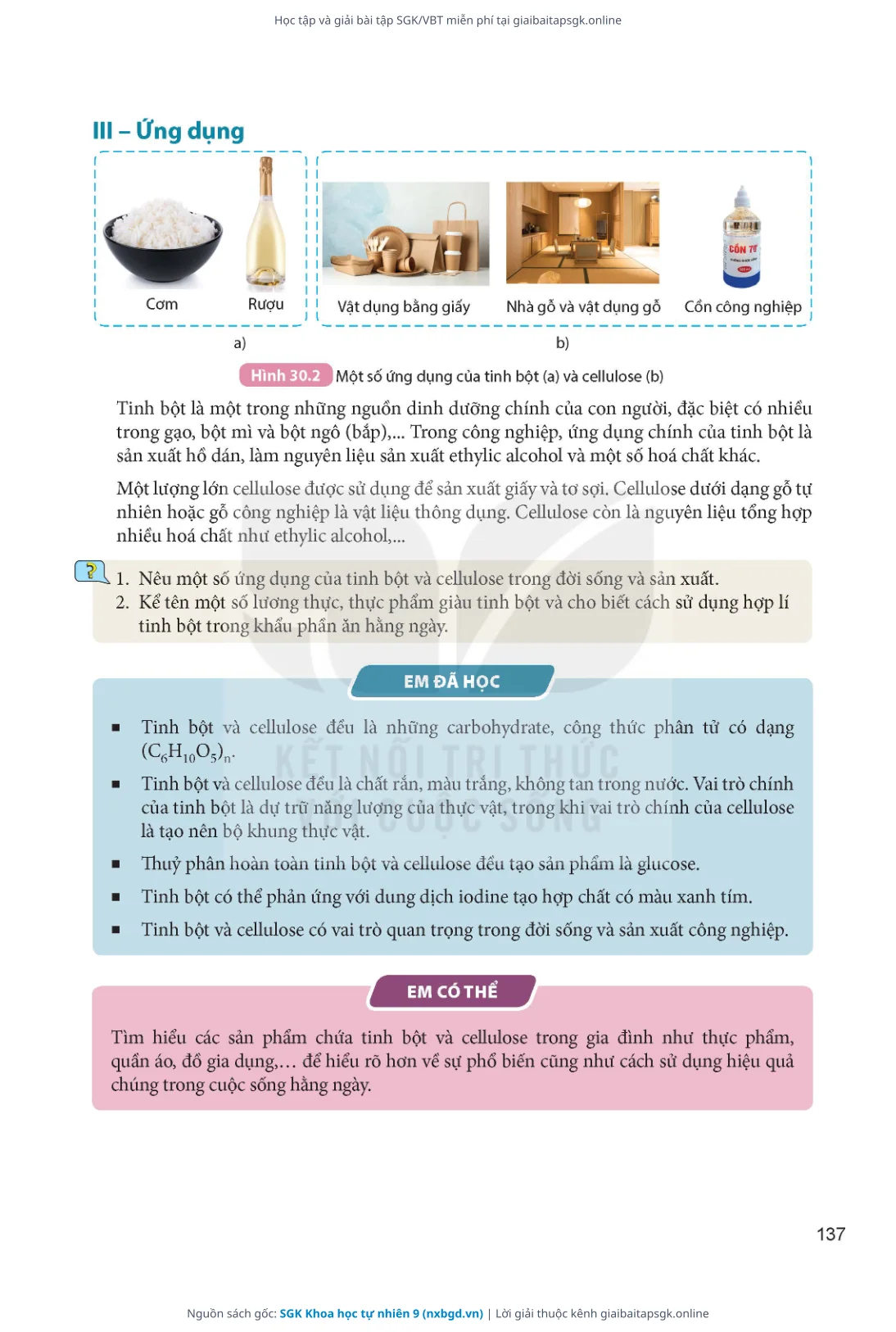 Trang 138 sách giáo khoa SGK Khoa học tự nhiên 9 thu nhỏ