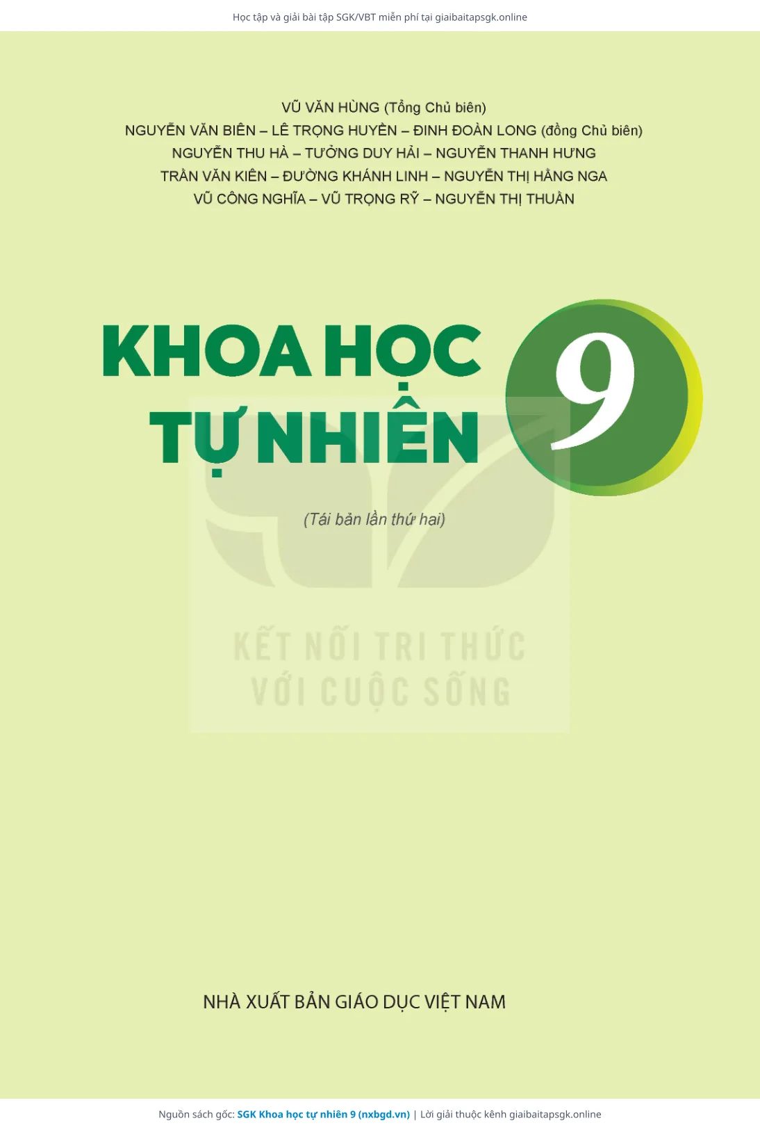Trang 2 sách giáo khoa SGK Khoa học tự nhiên 9 thu nhỏ
