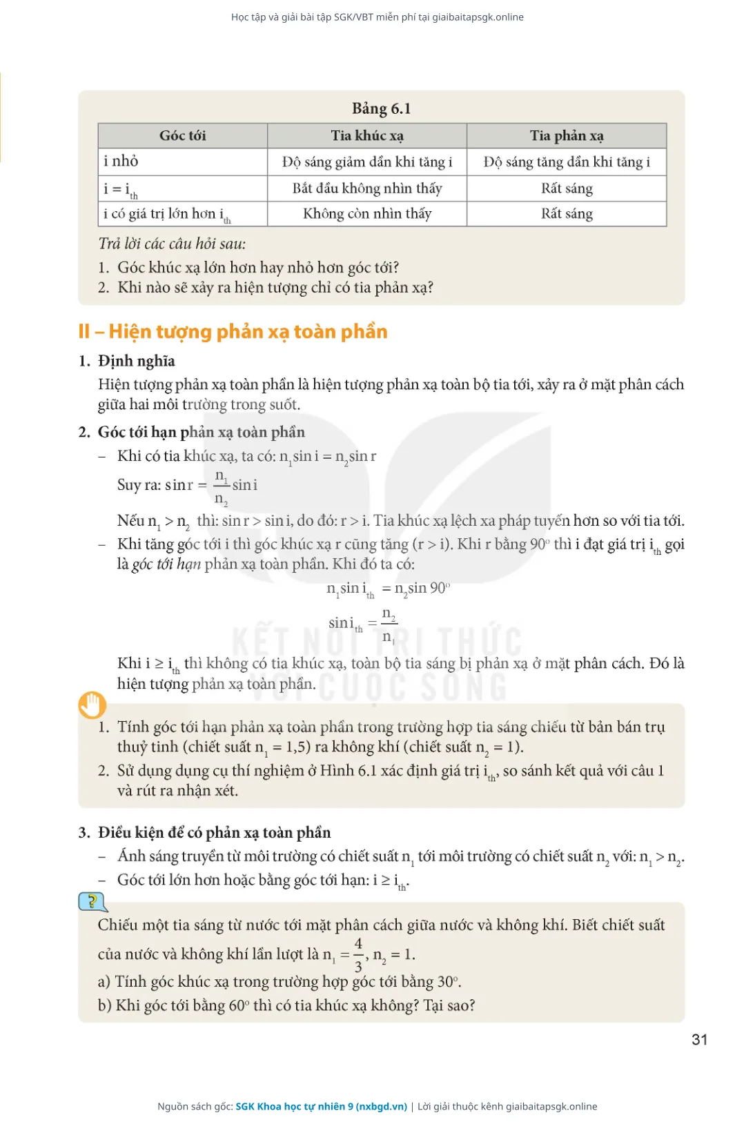 Trang 32 sách giáo khoa SGK Khoa học tự nhiên 9 thu nhỏ