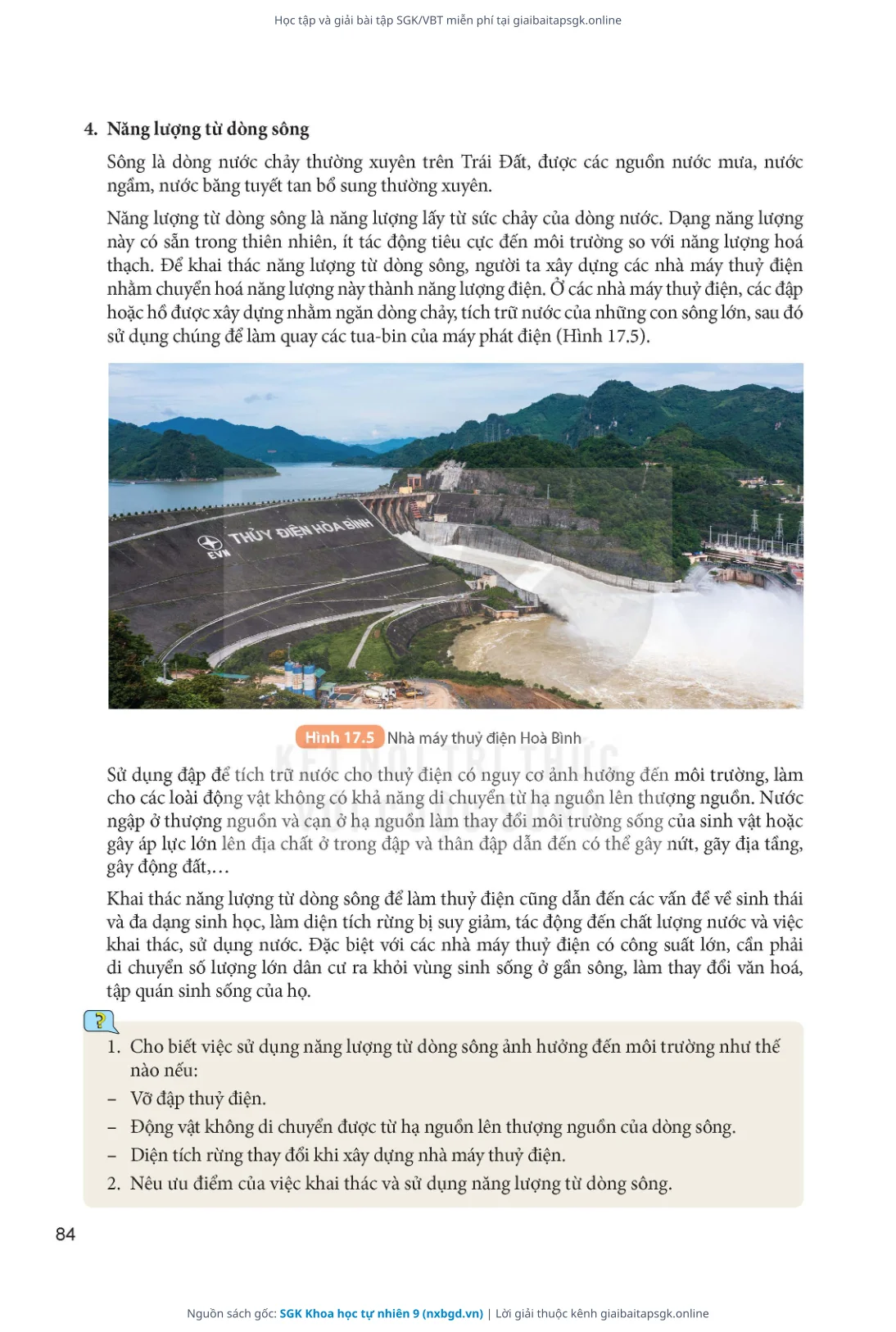 Trang 85 sách giáo khoa SGK Khoa học tự nhiên 9 thu nhỏ
