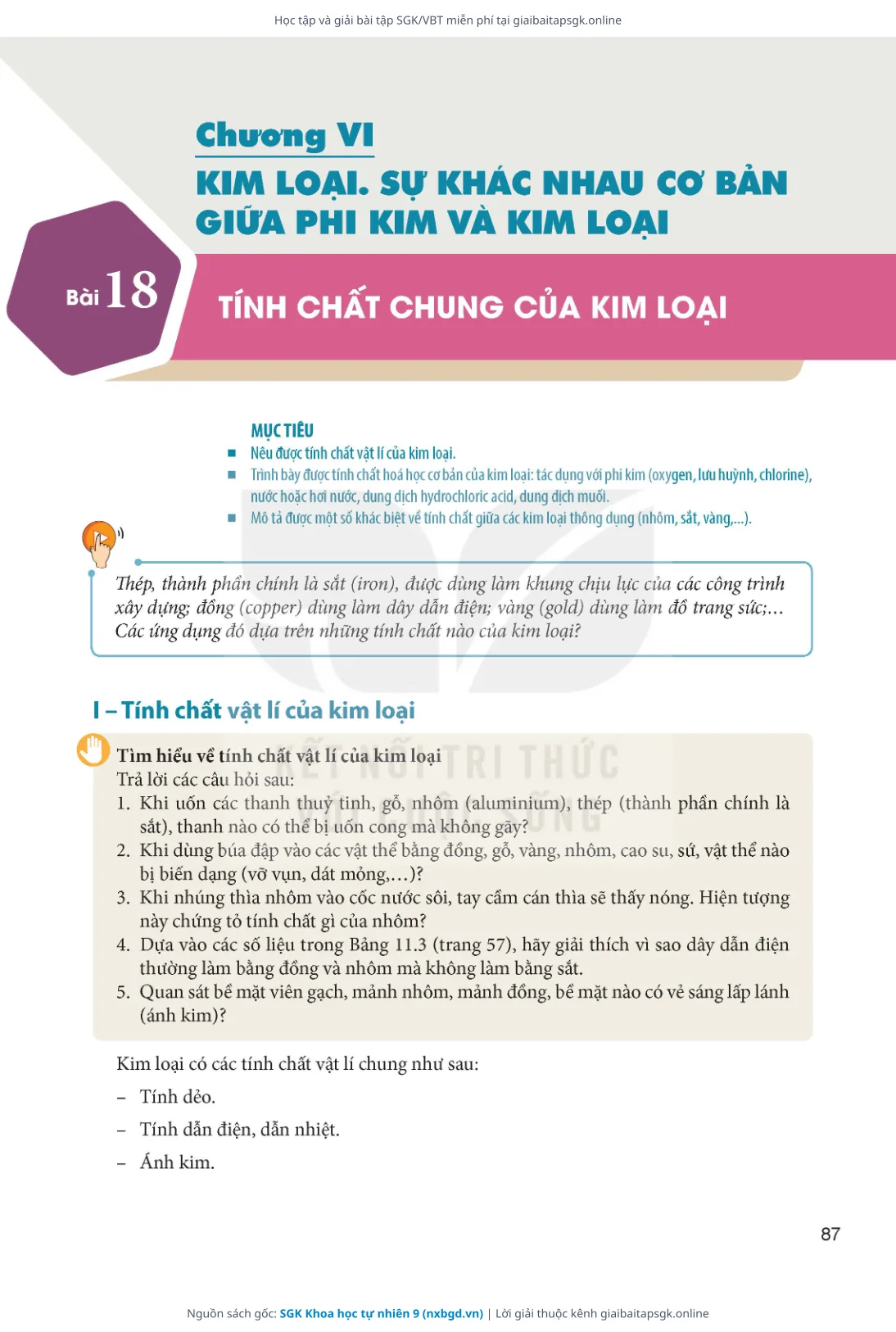 Trang 88 sách giáo khoa SGK Khoa học tự nhiên 9 thu nhỏ