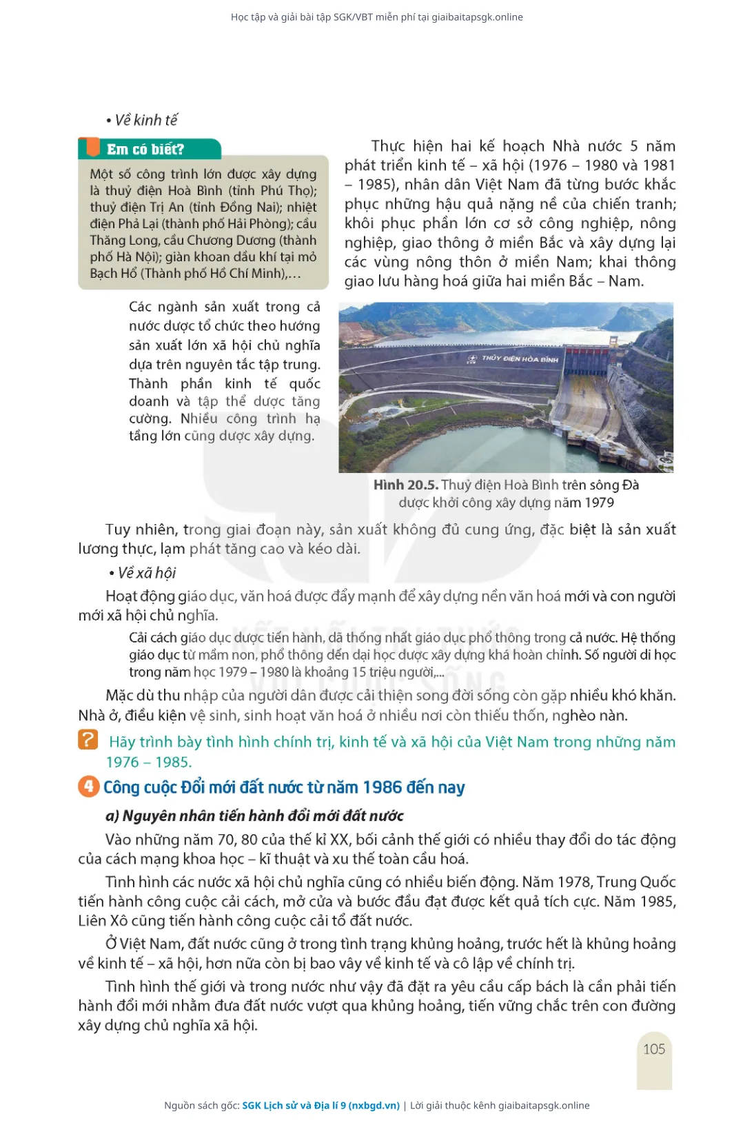Trang 107 sách giáo khoa SGK Lịch sử và Địa lí 9 thu nhỏ
