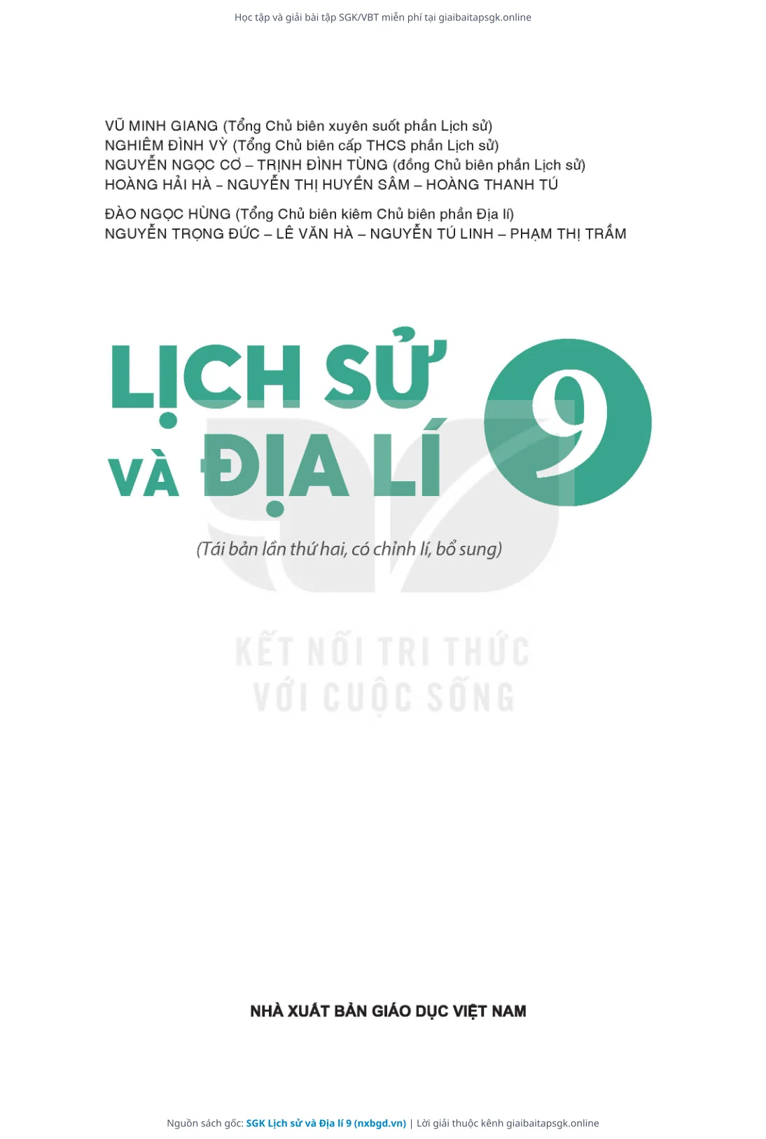 Trang 3 sách giáo khoa SGK Lịch sử và Địa lí 9 thu nhỏ
