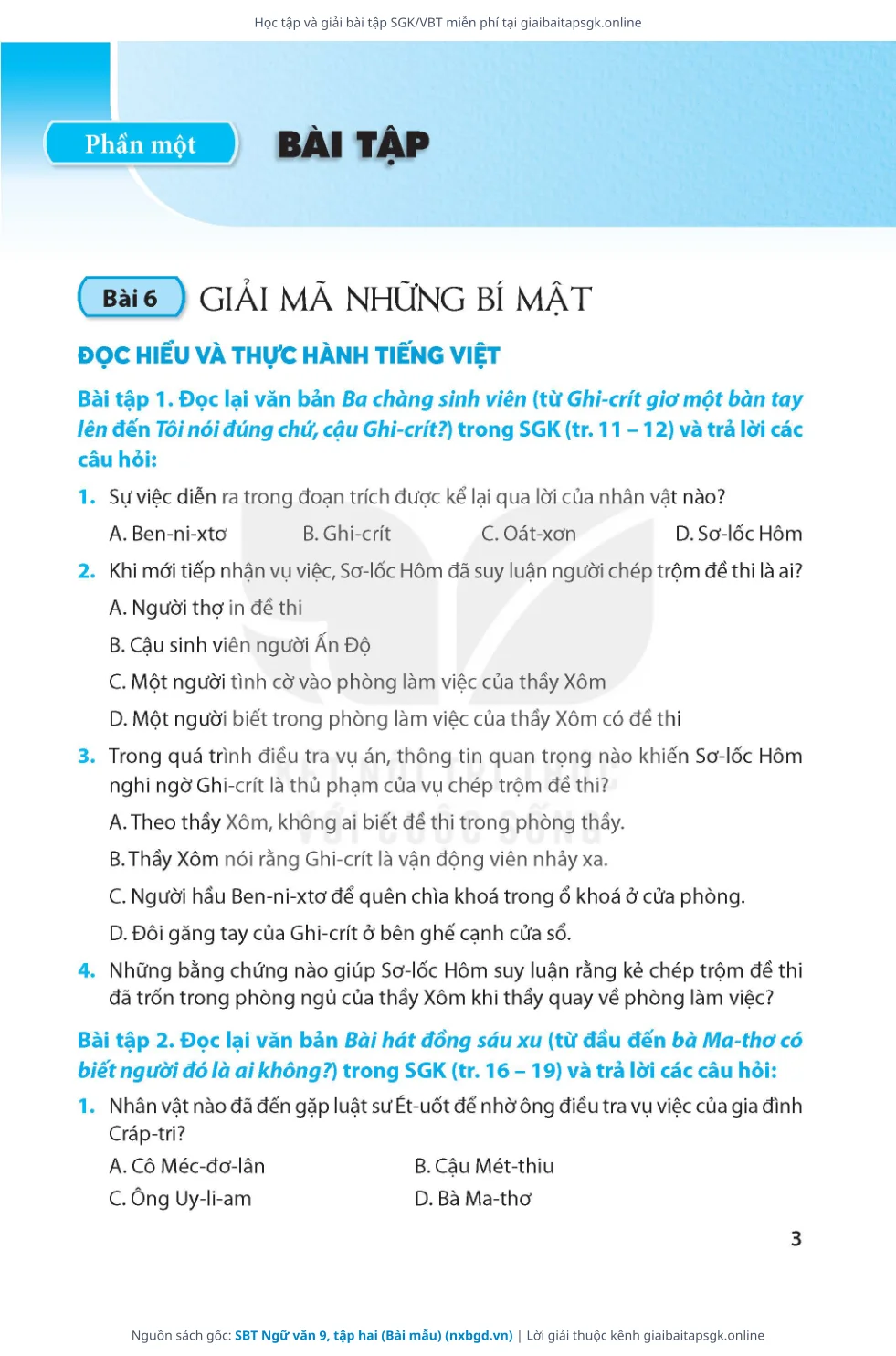Trang 4 sách giáo khoa SBT Ngữ văn 9, tập hai (Bài mẫu) thu nhỏ