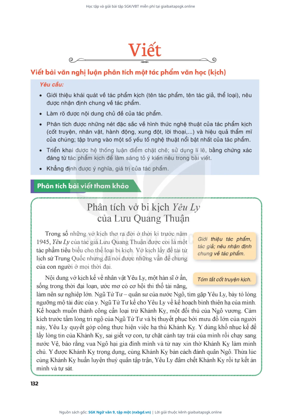 Trang 133 sách giáo khoa SGK Ngữ văn 9, tập một thu nhỏ