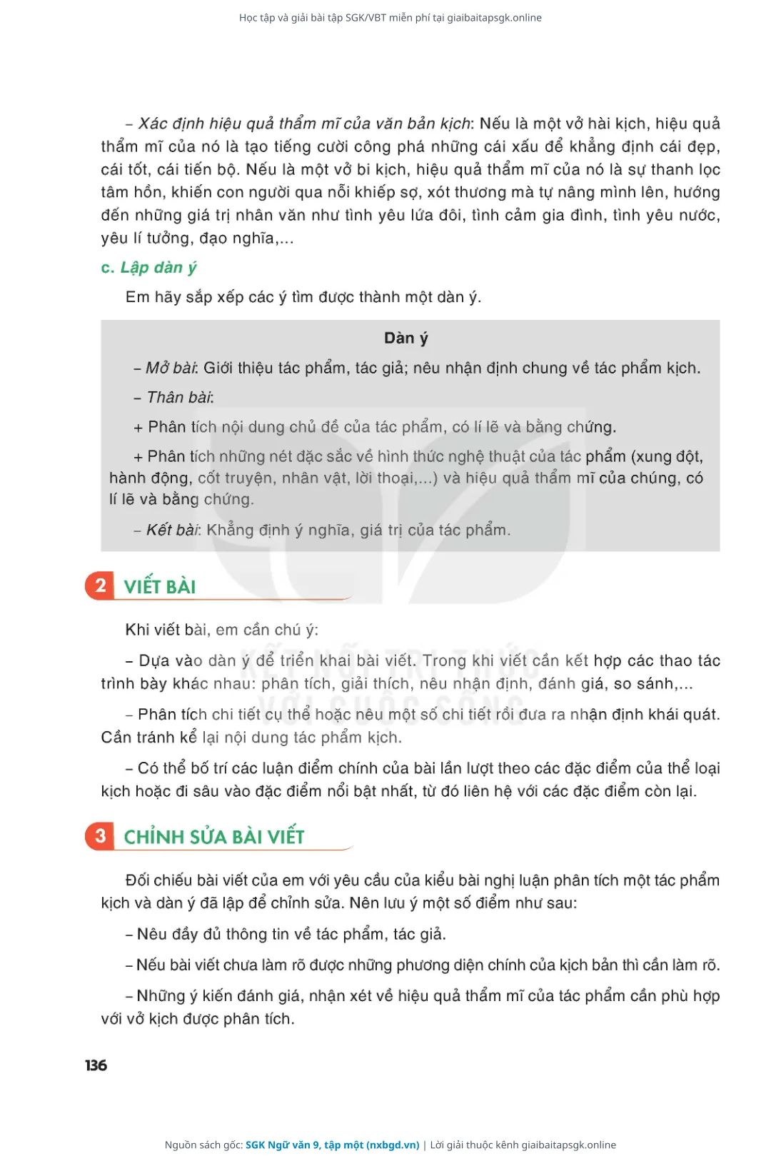 Trang 137 sách giáo khoa SGK Ngữ văn 9, tập một thu nhỏ