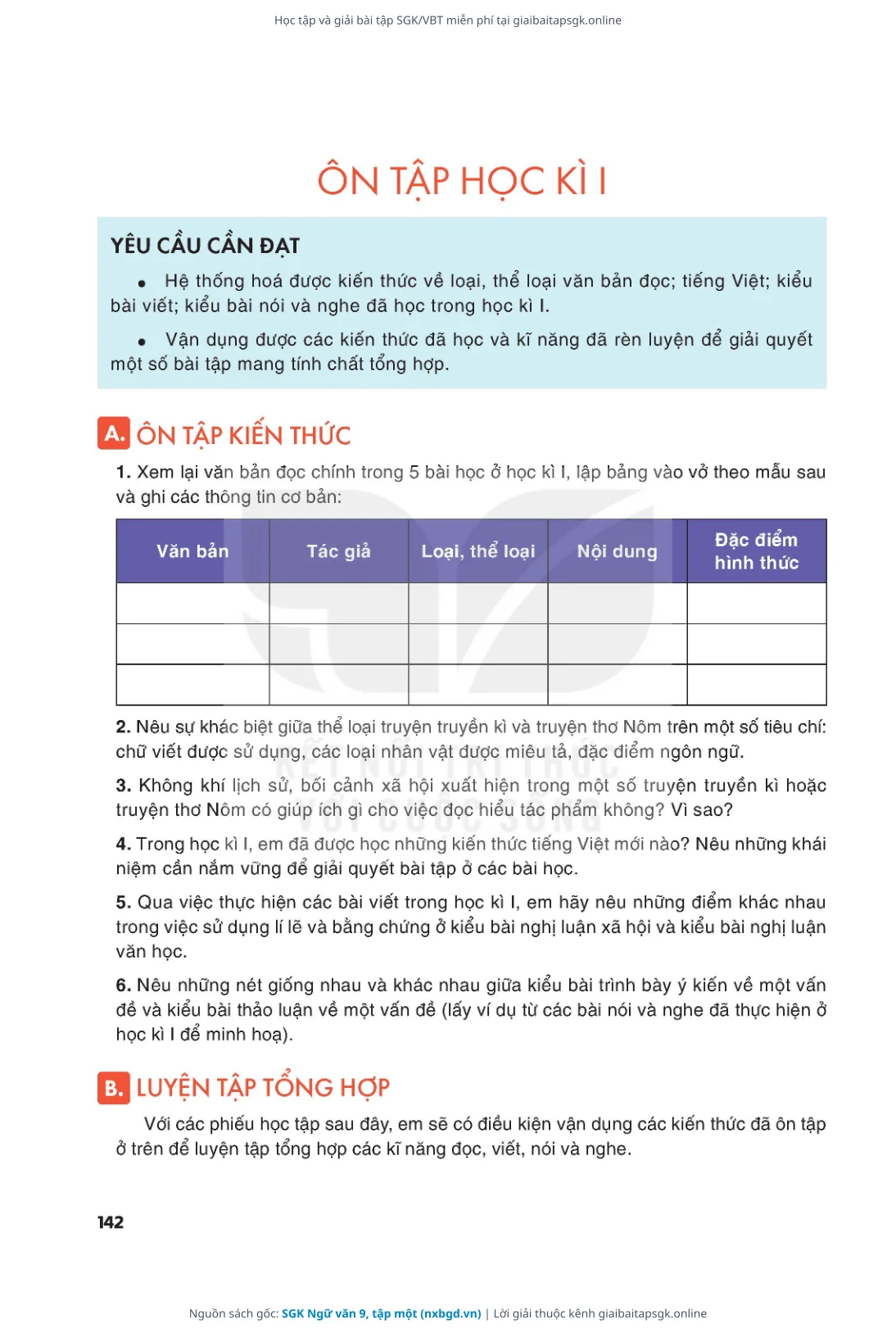 Trang 143 sách giáo khoa SGK Ngữ văn 9, tập một thu nhỏ