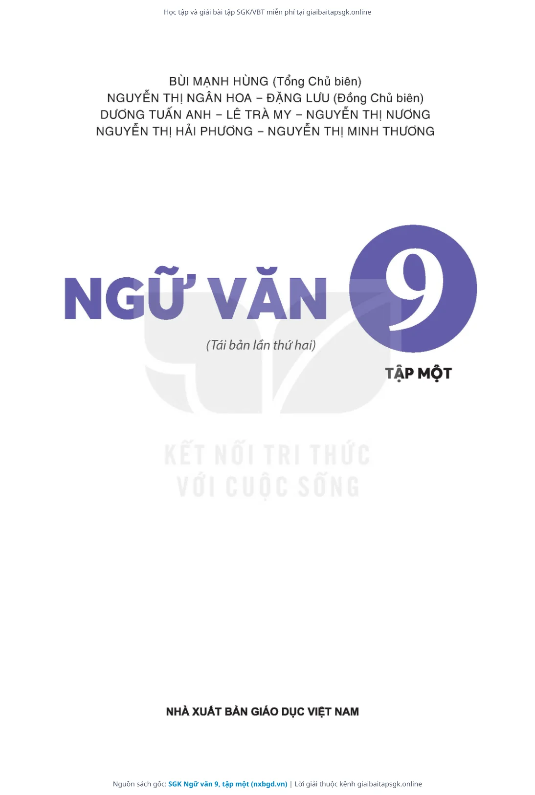 Trang 2 sách giáo khoa SGK Ngữ văn 9, tập một thu nhỏ