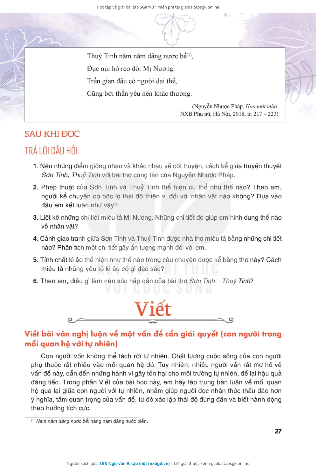 Trang 28 sách giáo khoa SGK Ngữ văn 9, tập một thu nhỏ
