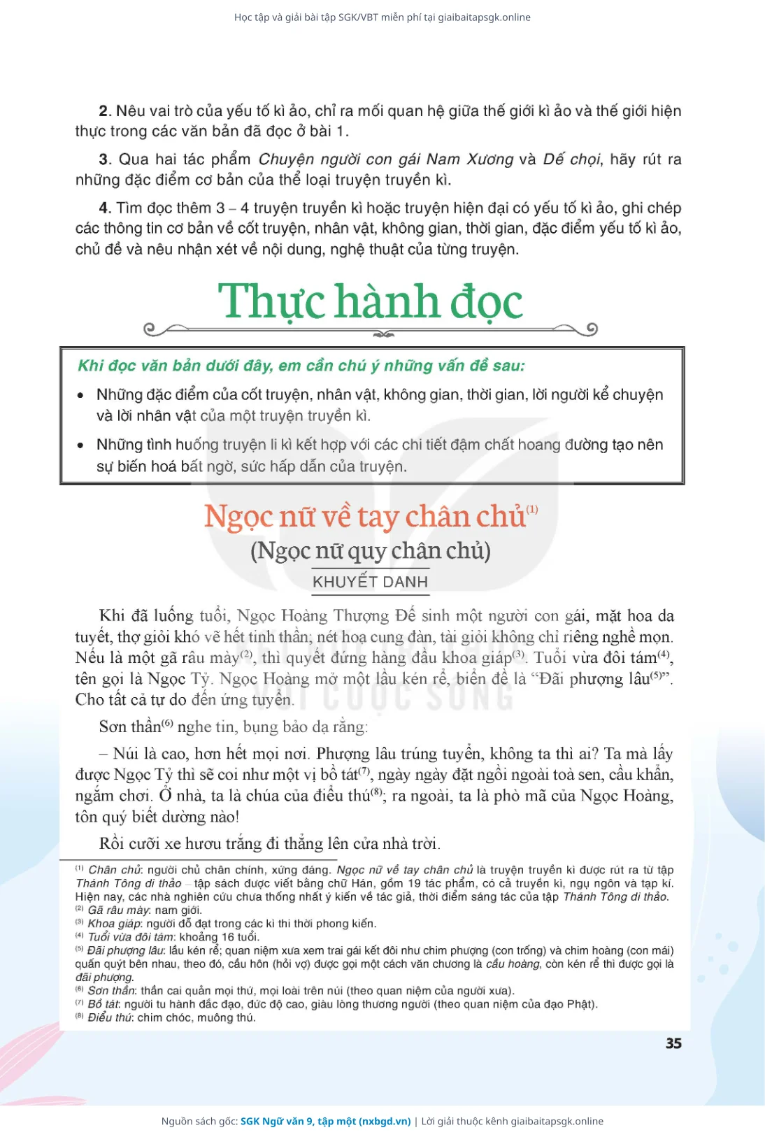 Trang 36 sách giáo khoa SGK Ngữ văn 9, tập một thu nhỏ