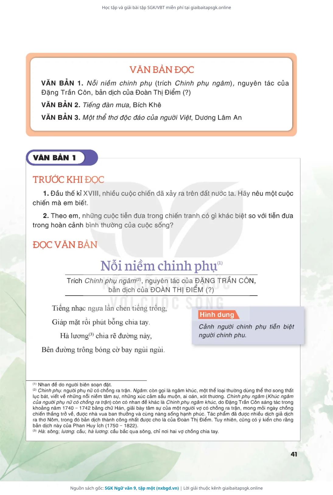 Trang 42 sách giáo khoa SGK Ngữ văn 9, tập một thu nhỏ