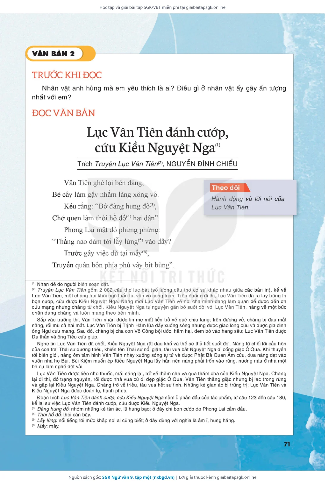 Trang 72 sách giáo khoa SGK Ngữ văn 9, tập một thu nhỏ