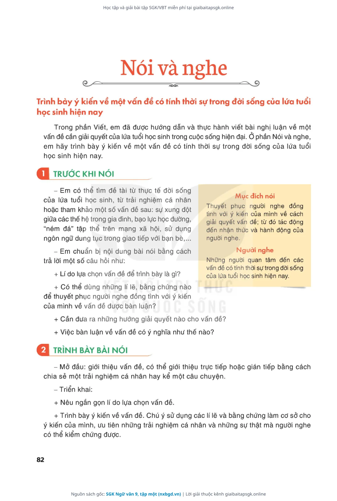 Trang 83 sách giáo khoa SGK Ngữ văn 9, tập một thu nhỏ