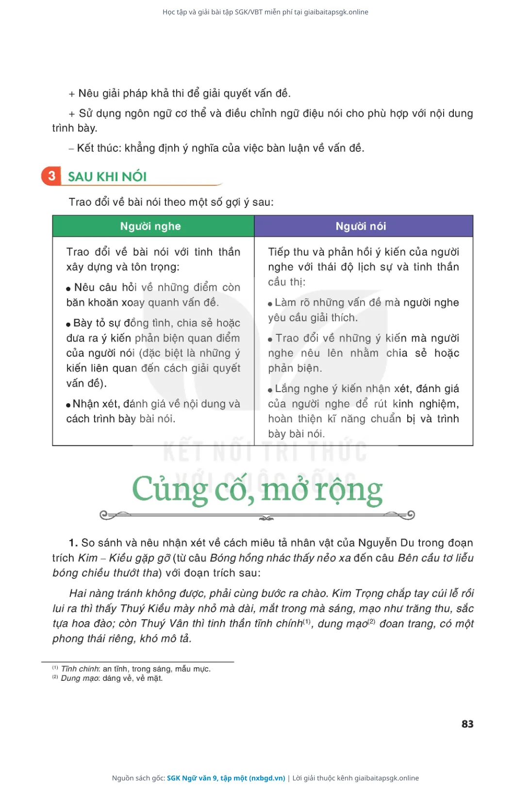 Trang 84 sách giáo khoa SGK Ngữ văn 9, tập một thu nhỏ