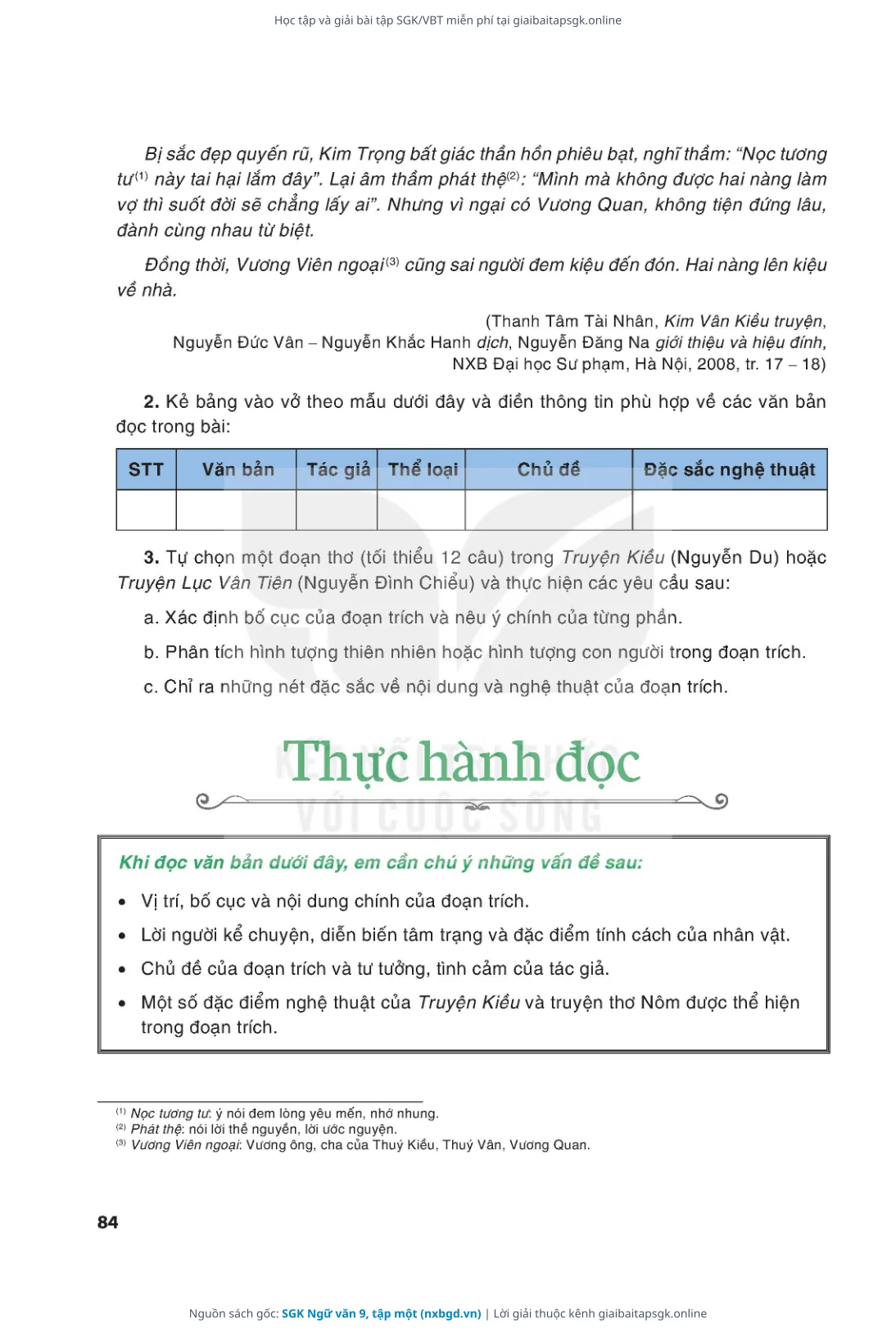 Trang 85 sách giáo khoa SGK Ngữ văn 9, tập một thu nhỏ