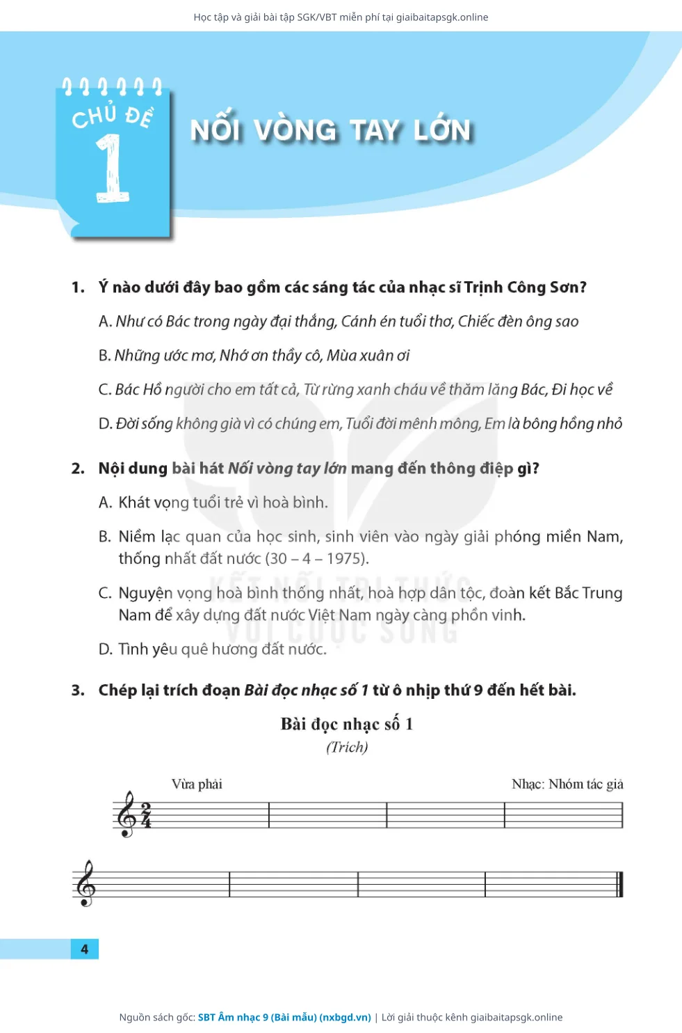 Trang 5 sách giáo khoa SBT Âm nhạc 9 (Bài mẫu) thu nhỏ