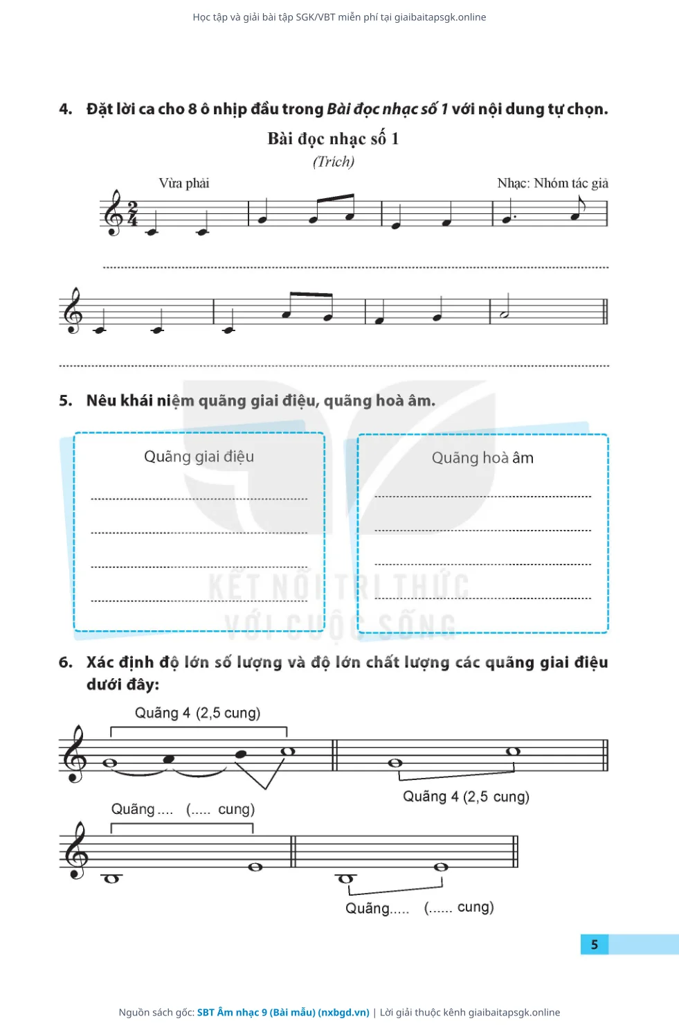 Trang 6 sách giáo khoa SBT Âm nhạc 9 (Bài mẫu) thu nhỏ