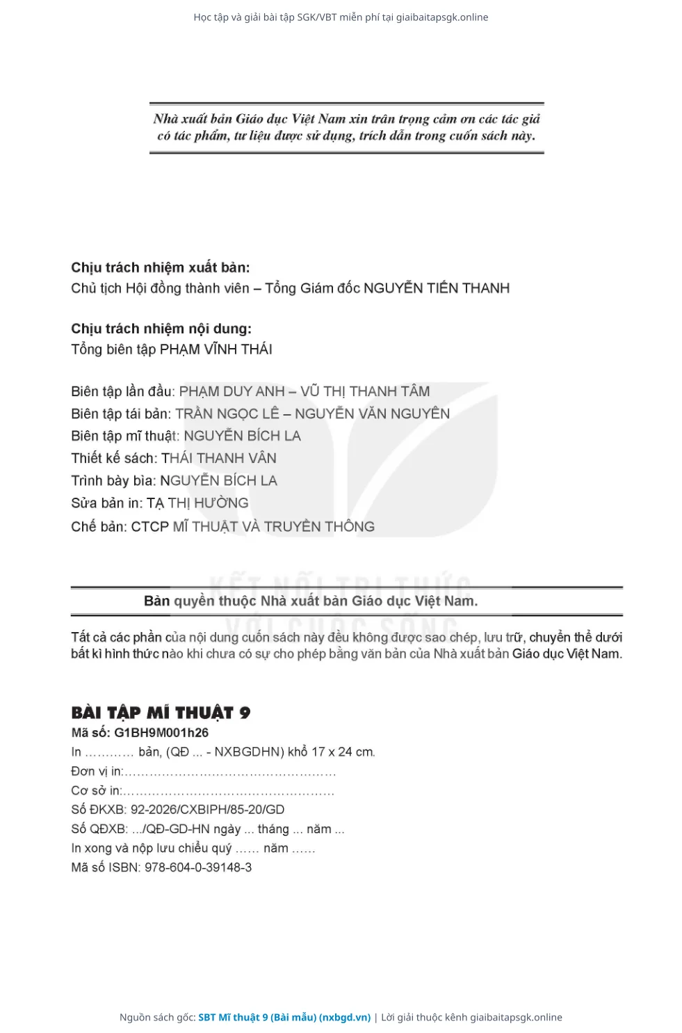 Trang 7 sách giáo khoa SBT Mĩ thuật 9 (Bài mẫu) thu nhỏ