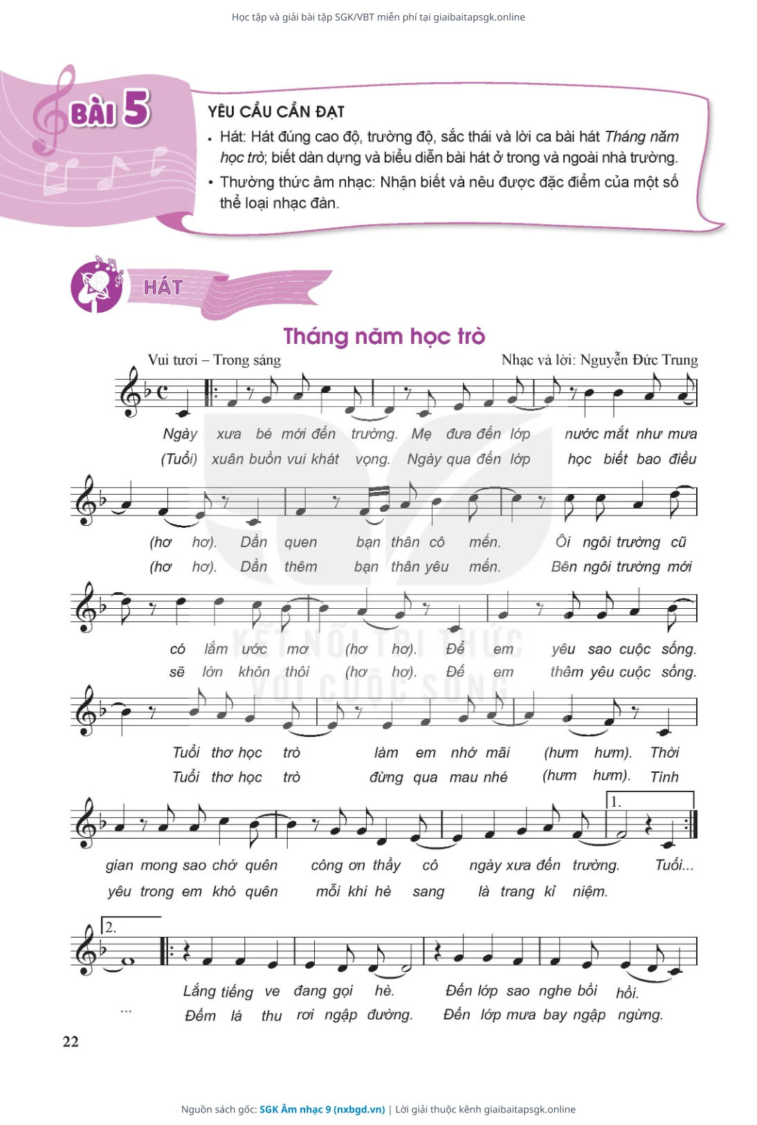 Trang 23 sách giáo khoa SGK Âm nhạc 9 thu nhỏ