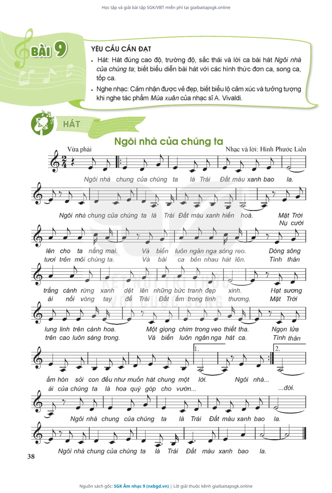 Trang 39 sách giáo khoa SGK Âm nhạc 9 thu nhỏ