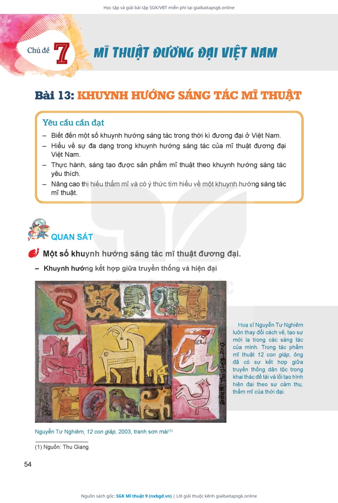 Trang 55 sách giáo khoa SGK Mĩ thuật 9 thu nhỏ