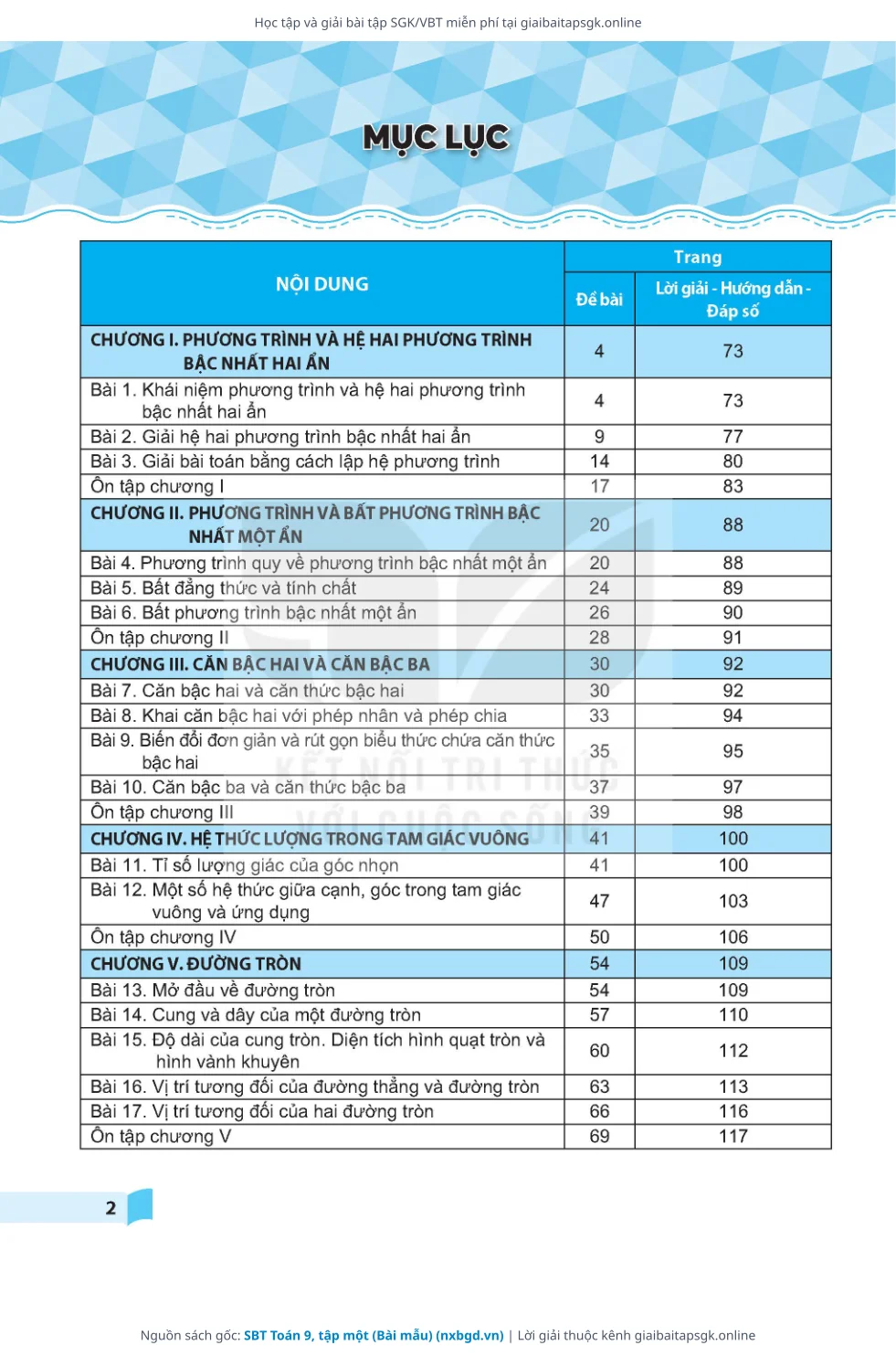 Trang 3 sách giáo khoa SBT Toán 9, tập một (Bài mẫu) thu nhỏ