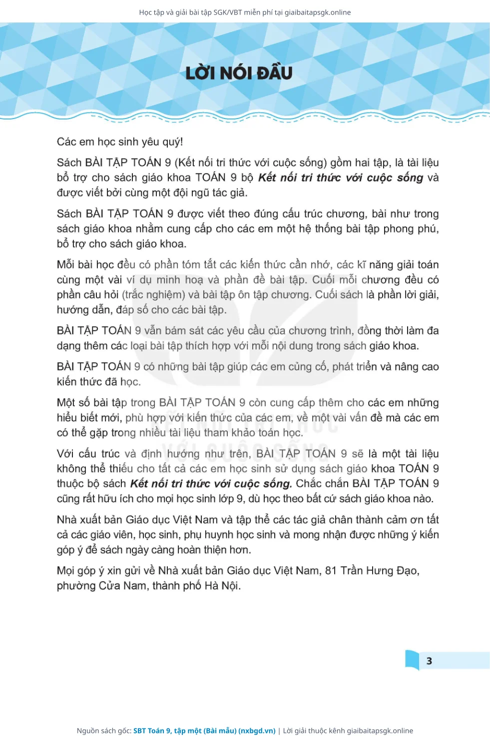 Trang 4 sách giáo khoa SBT Toán 9, tập một (Bài mẫu) thu nhỏ
