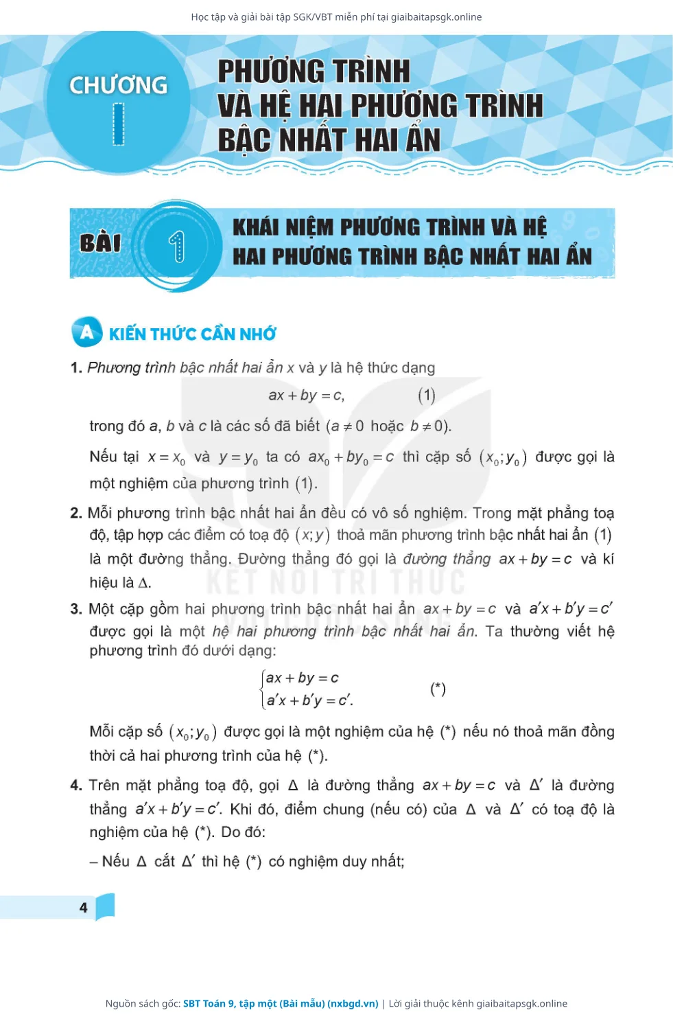 Trang 5 sách giáo khoa SBT Toán 9, tập một (Bài mẫu) thu nhỏ