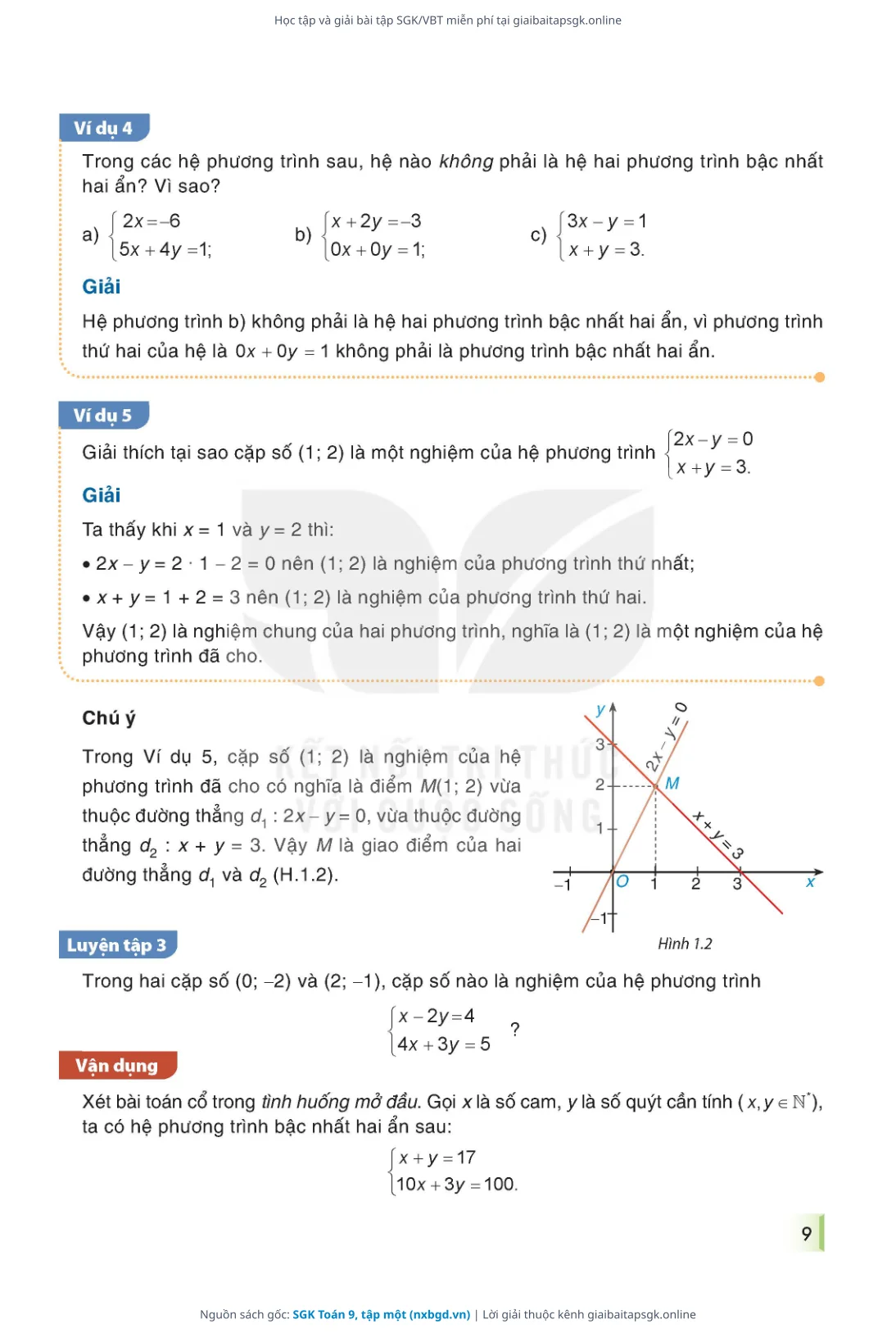 Trang 10 sách giáo khoa SGK Toán 9, tập một thu nhỏ