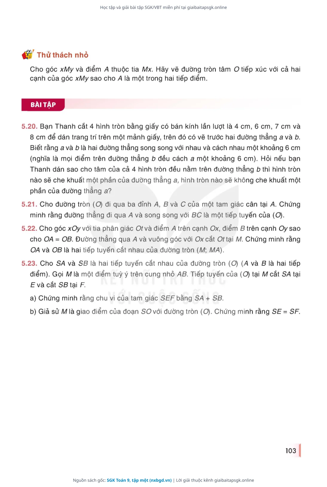 Trang 104 sách giáo khoa SGK Toán 9, tập một thu nhỏ