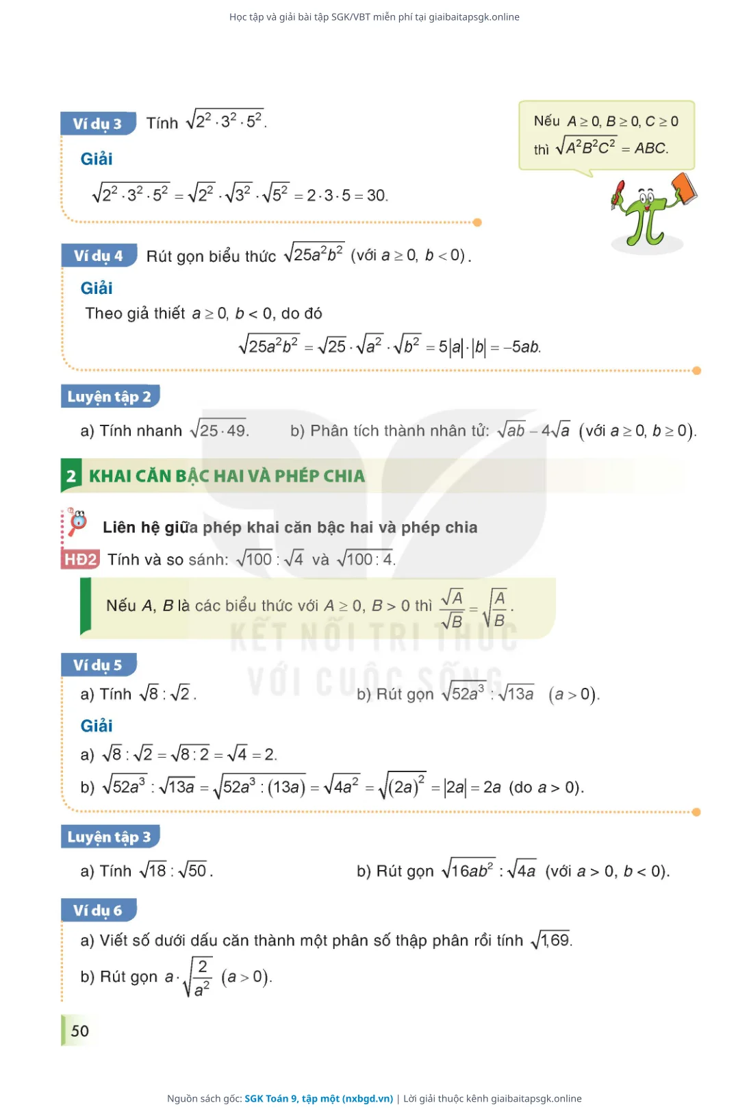 Trang 51 sách giáo khoa SGK Toán 9, tập một thu nhỏ