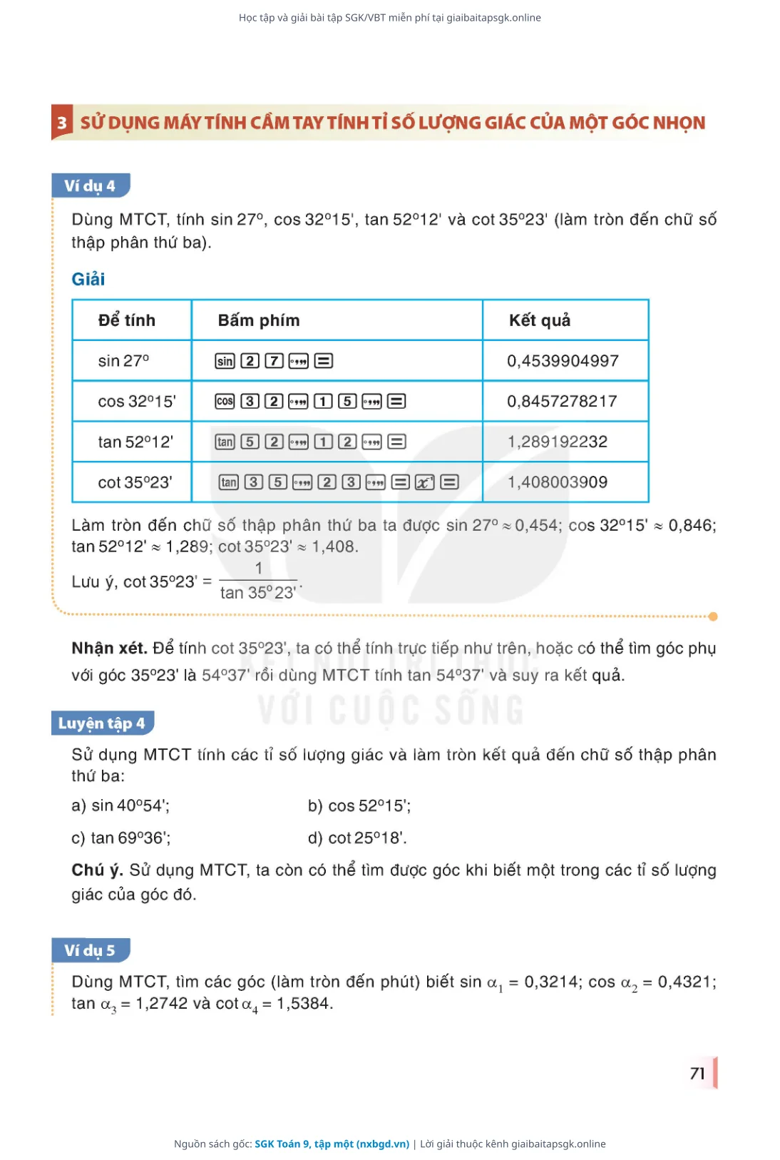 Trang 72 sách giáo khoa SGK Toán 9, tập một thu nhỏ