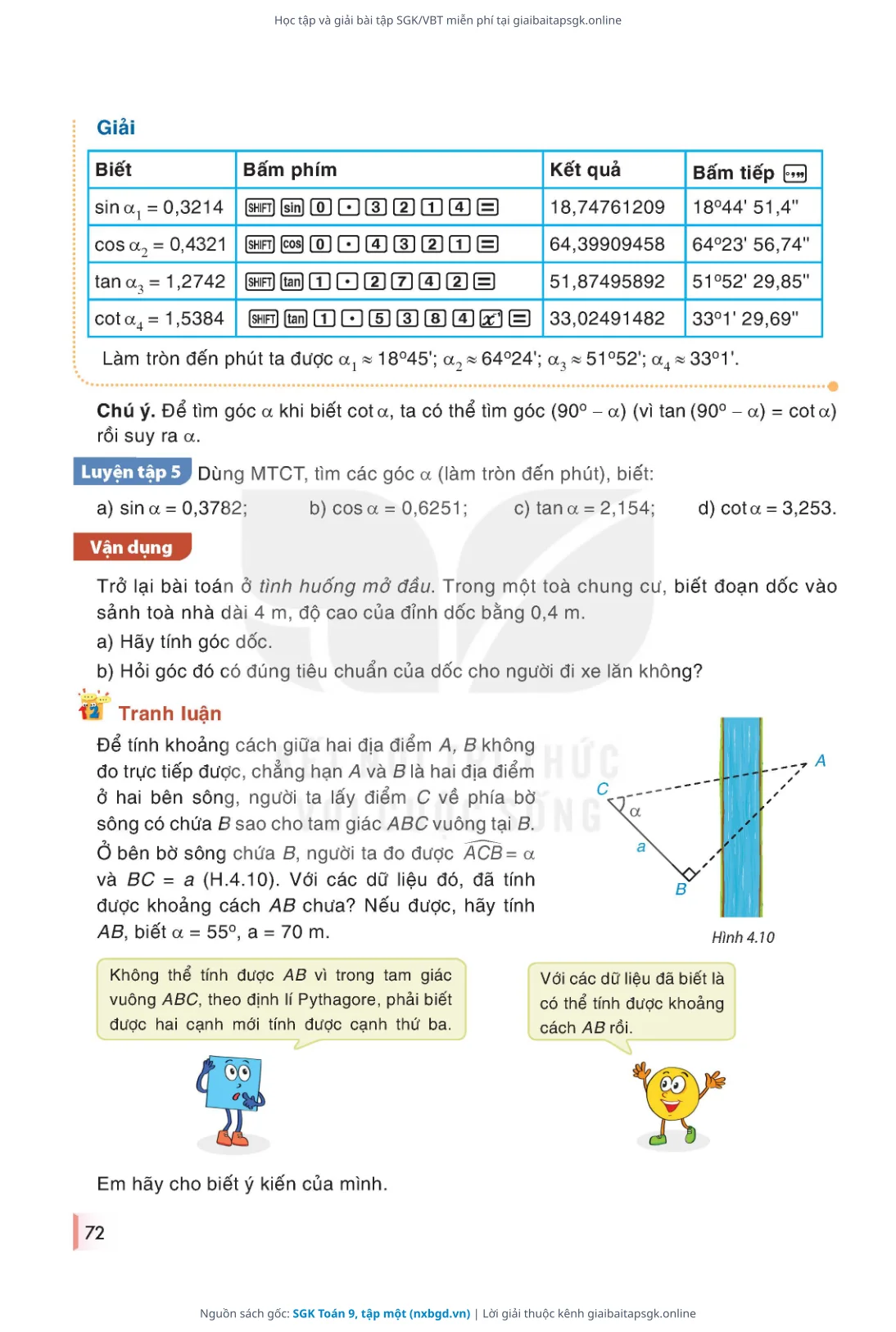Trang 73 sách giáo khoa SGK Toán 9, tập một thu nhỏ
