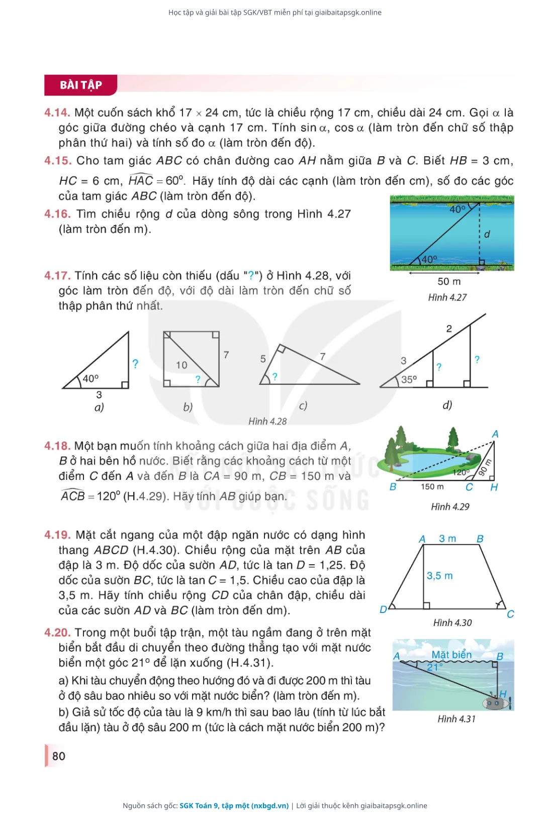 Trang 80 sách giáo khoa SGK Toán 9, tập một bản chuẩn