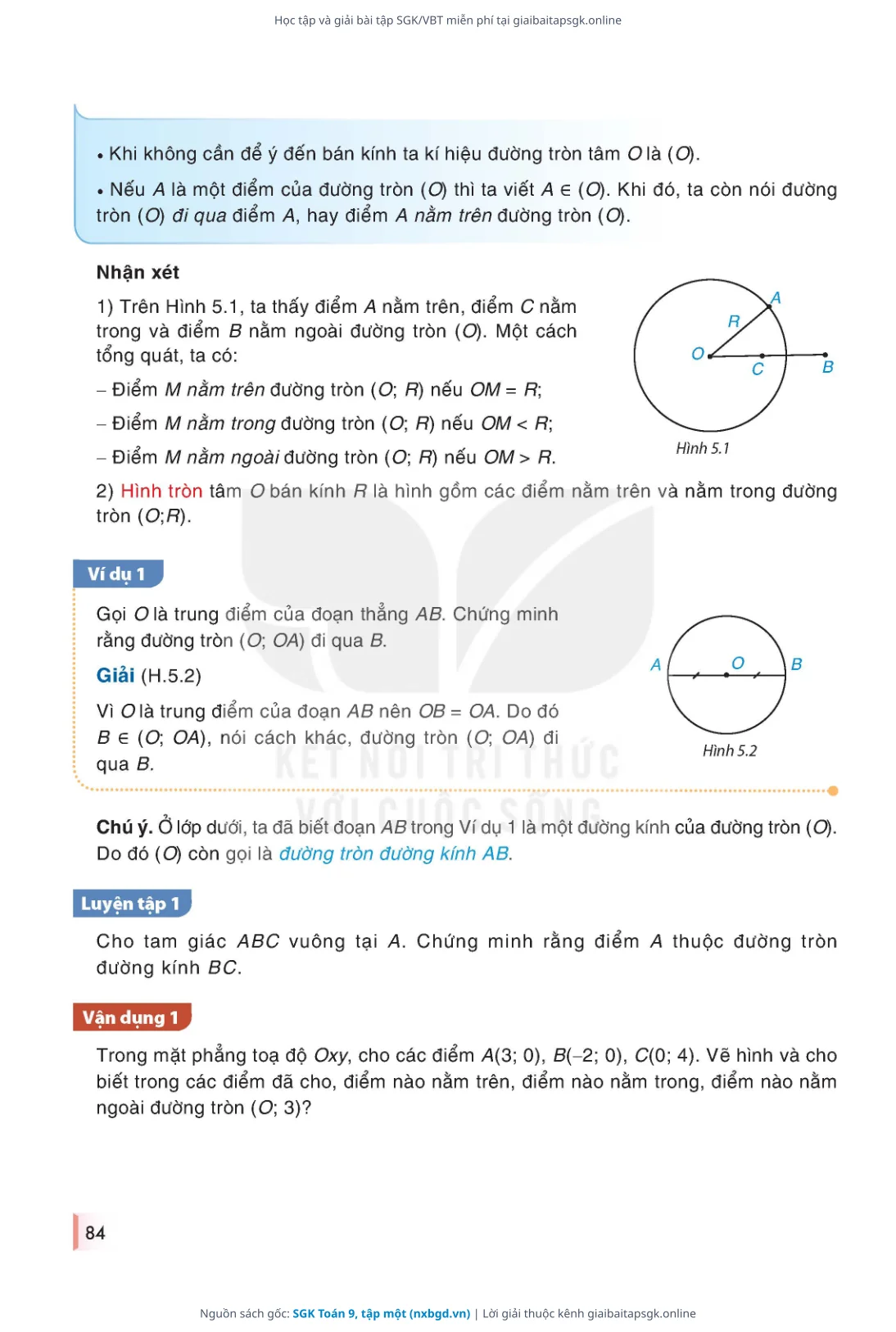 Trang 85 sách giáo khoa SGK Toán 9, tập một thu nhỏ
