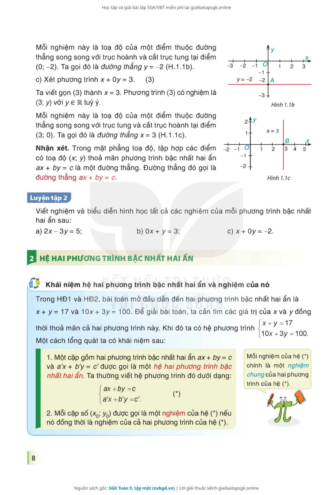 Trang 9 sách giáo khoa SGK Toán 9, tập một thu nhỏ